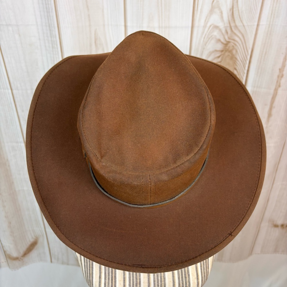 Outback Trading Co Vintage Kodiac Suede Hat Indiana Jones Outback Brown Sz XL - Picture 13 of 14